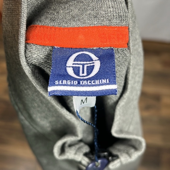 NWT Sergio Tacchini Ercos Sweater in Dark Gray Melange/White. - Picture 9 of 11